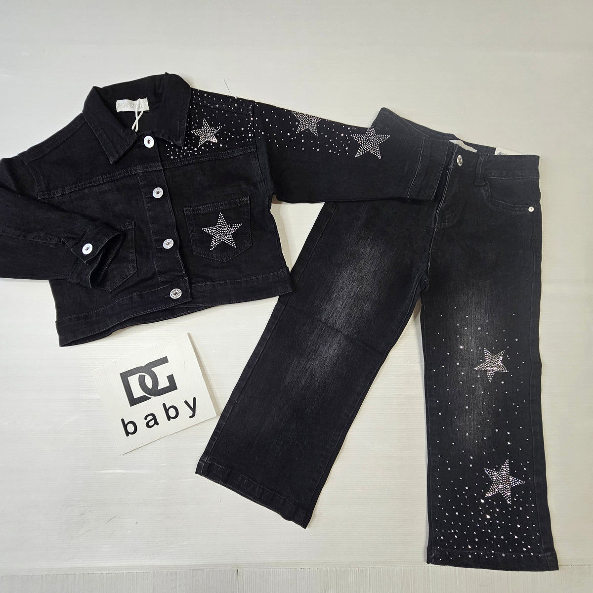 Completo Bambina Denim Star Shine 2 Pezzi