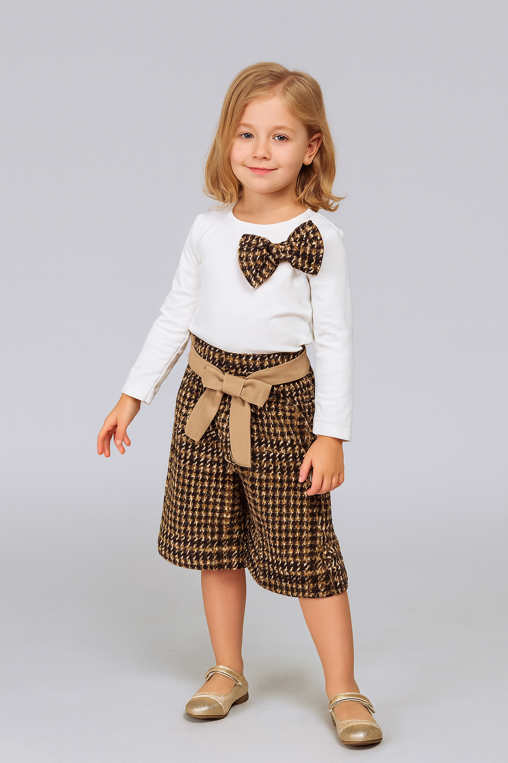 completo bambina ragazza CAFFE