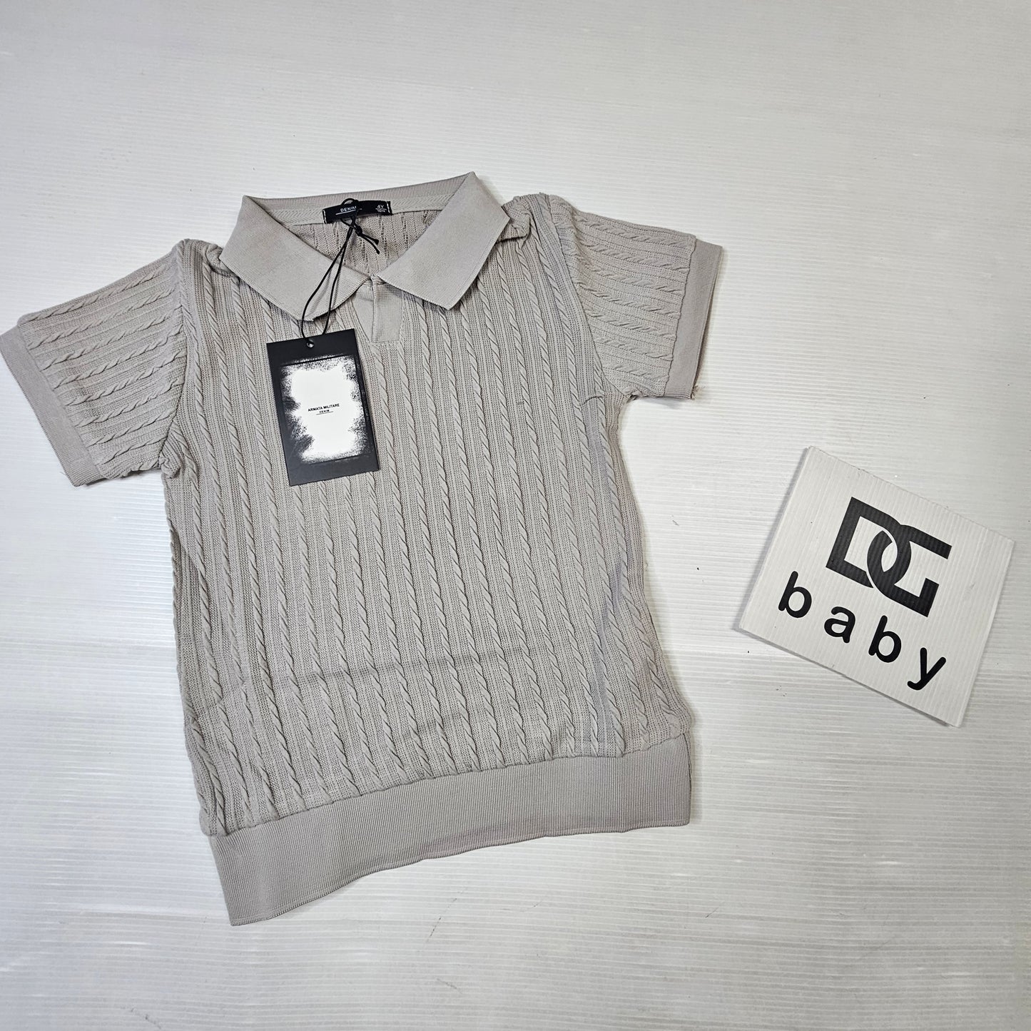 Polo bambino lavorata a rilievo