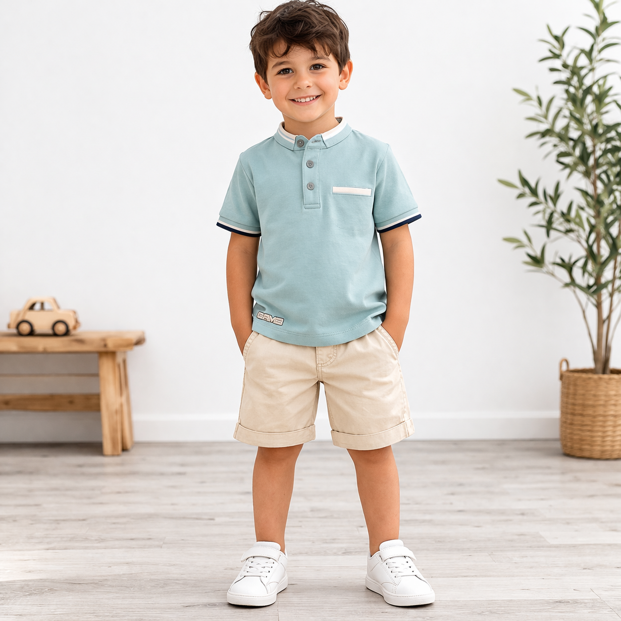 Completo bambino “Polo Summer” t-shirt polo + bermuda