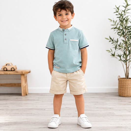 Completo bambino “Polo Summer” t-shirt polo + bermuda