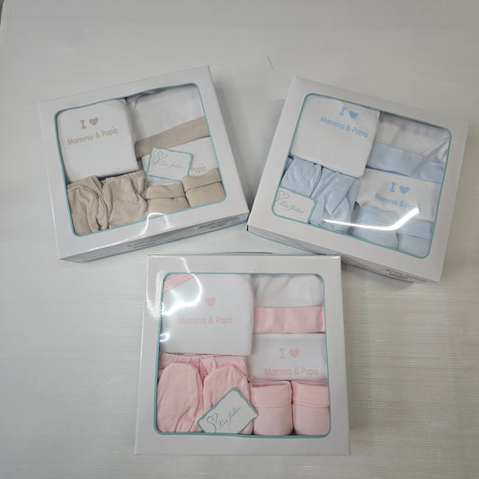 Set Nascita Neonato 5 Pezzi Mamma & Papà NG-3591/3