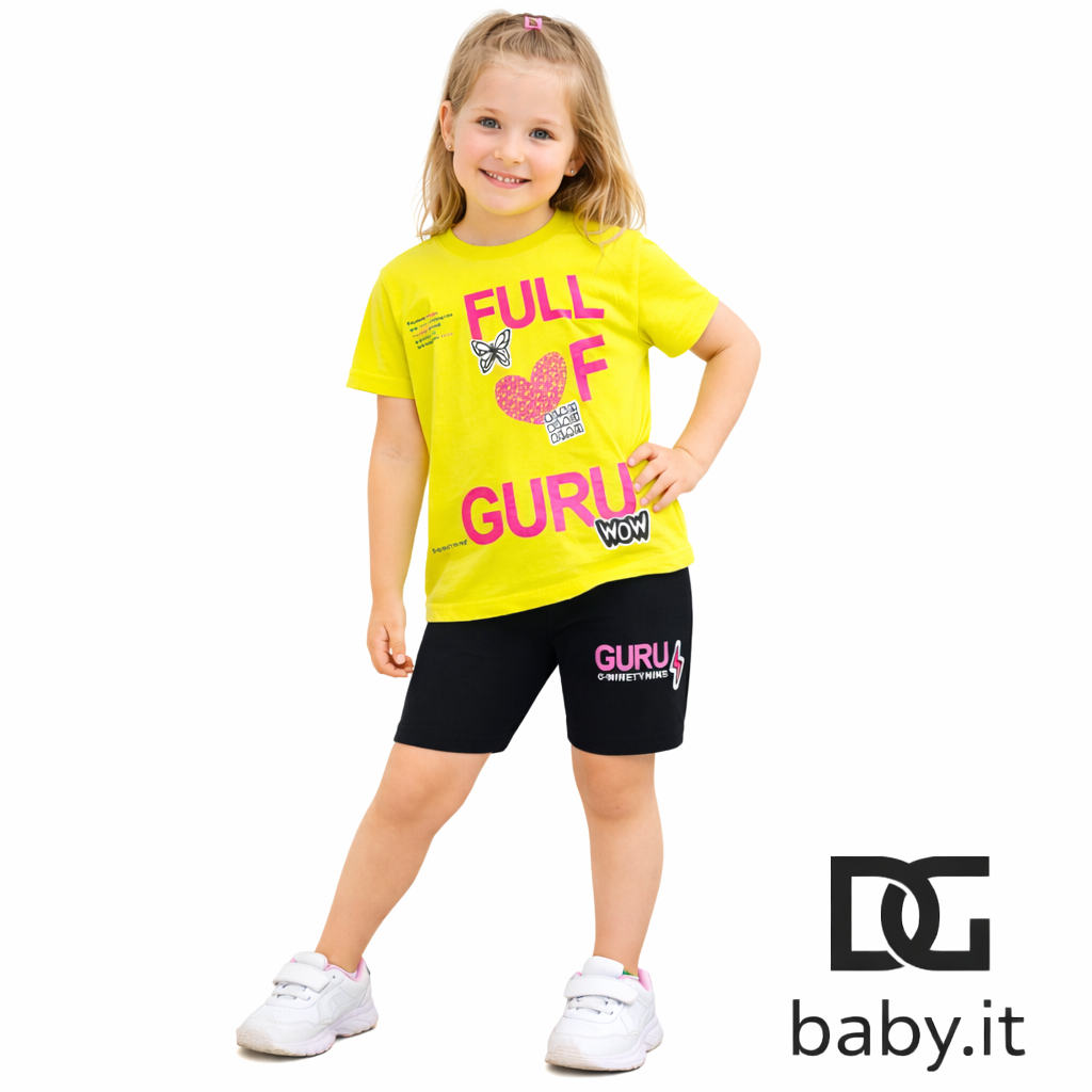 Completo bimba Guru 722GGK00261 Lemon t-shirt + short