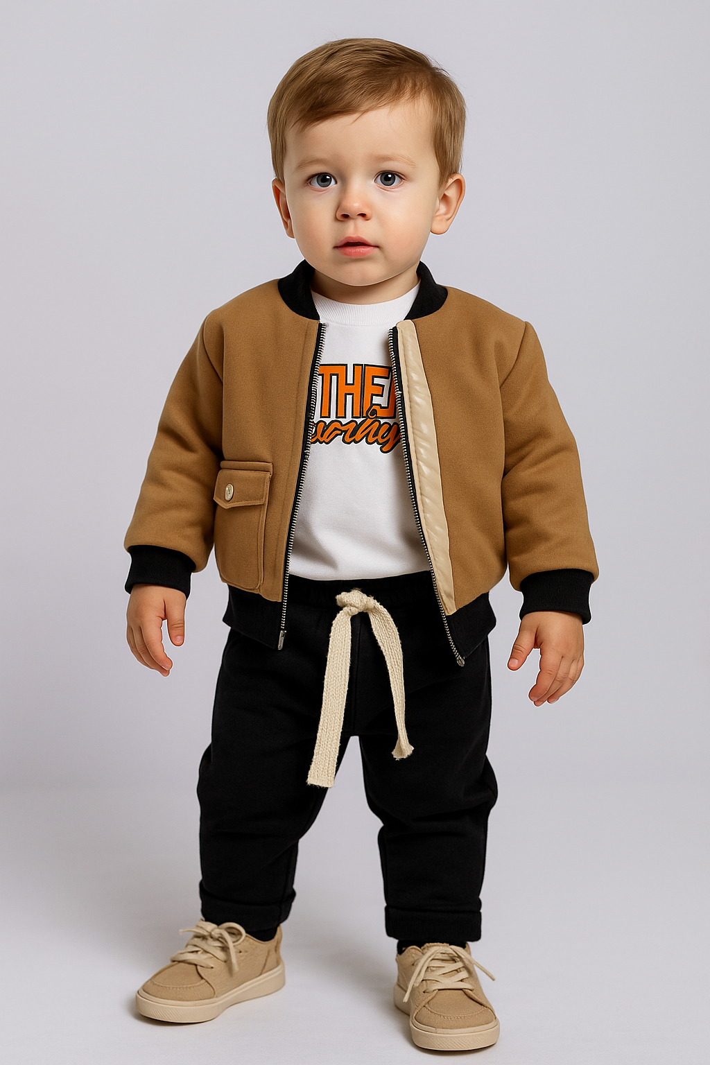Completo Mini Bomber Cammello 🧸🧥