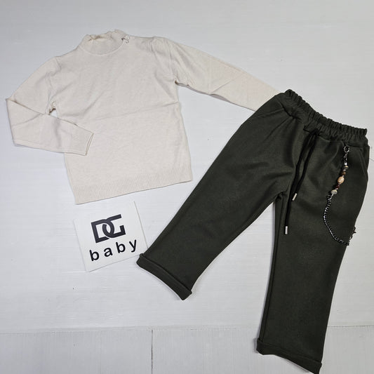 ✨ Completo Panna & Verde Chic 🍃