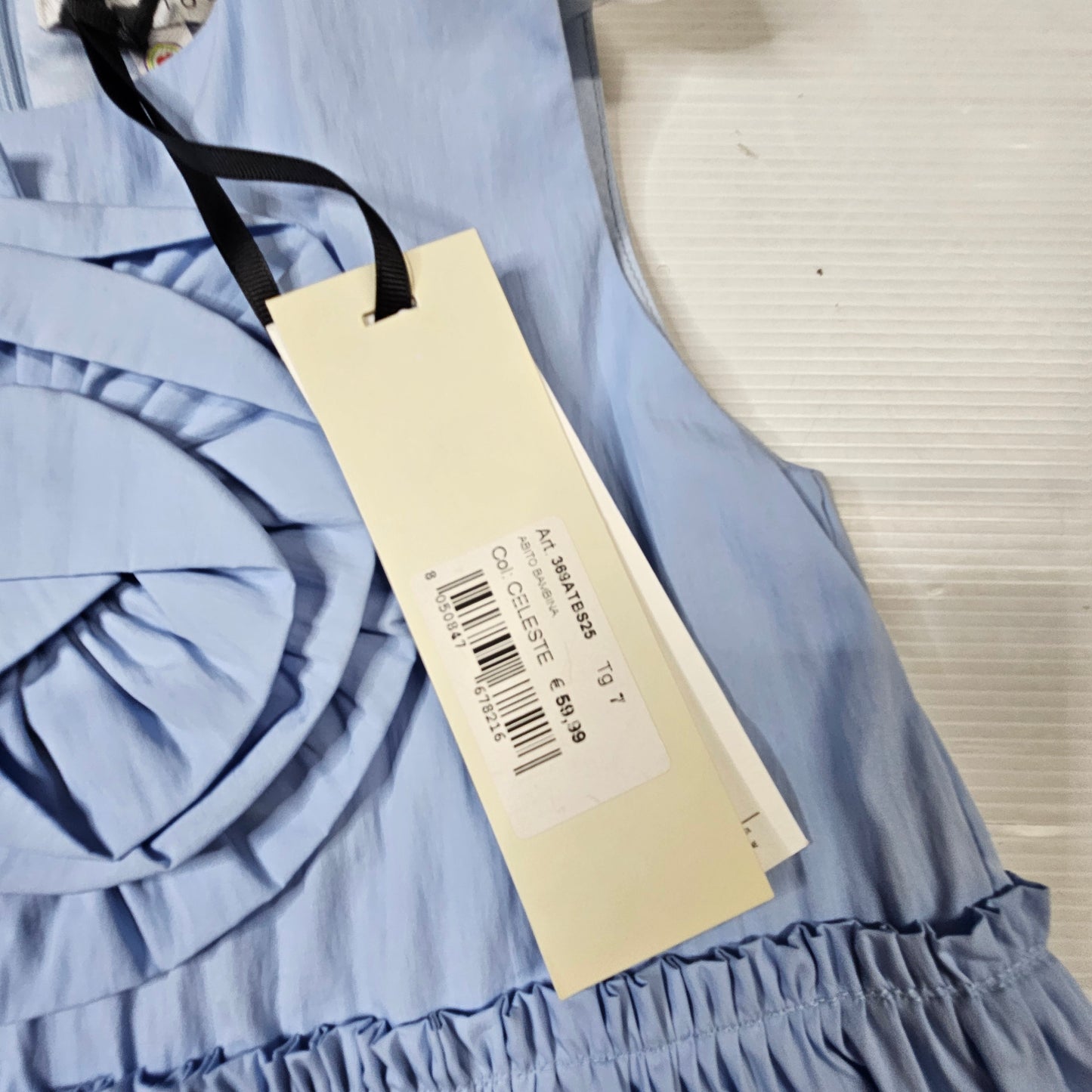 Vestito bimba TO BE TOO 384TES25 celeste con balze