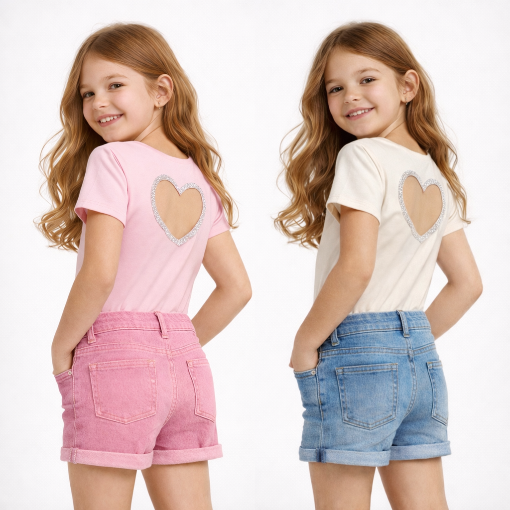🤍 Body Bambina Cuore Shine