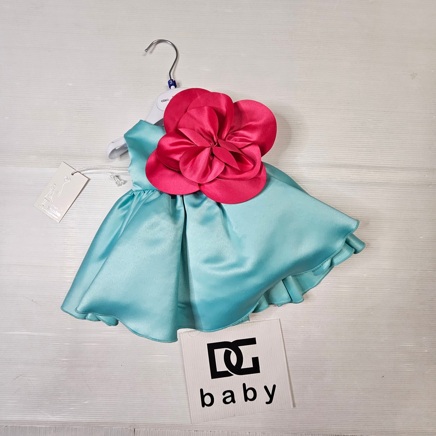 🌺 Abito Cerimonia Bimba Ciao Bimba con Fiore Maxi