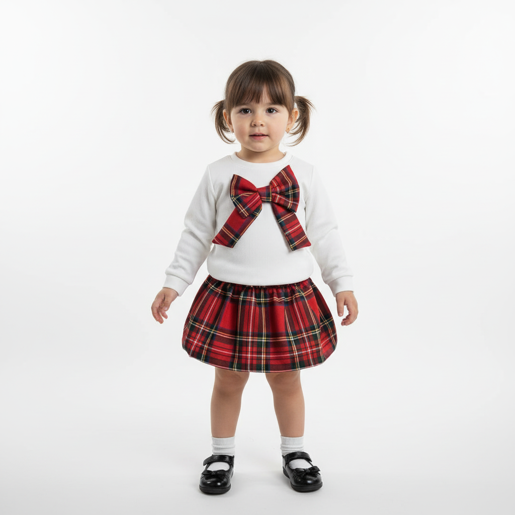 Completo Neonata “Fiocco Scozzese” 🎀❤️