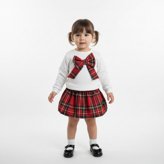 Completo Neonata “Fiocco Scozzese” 🎀❤️