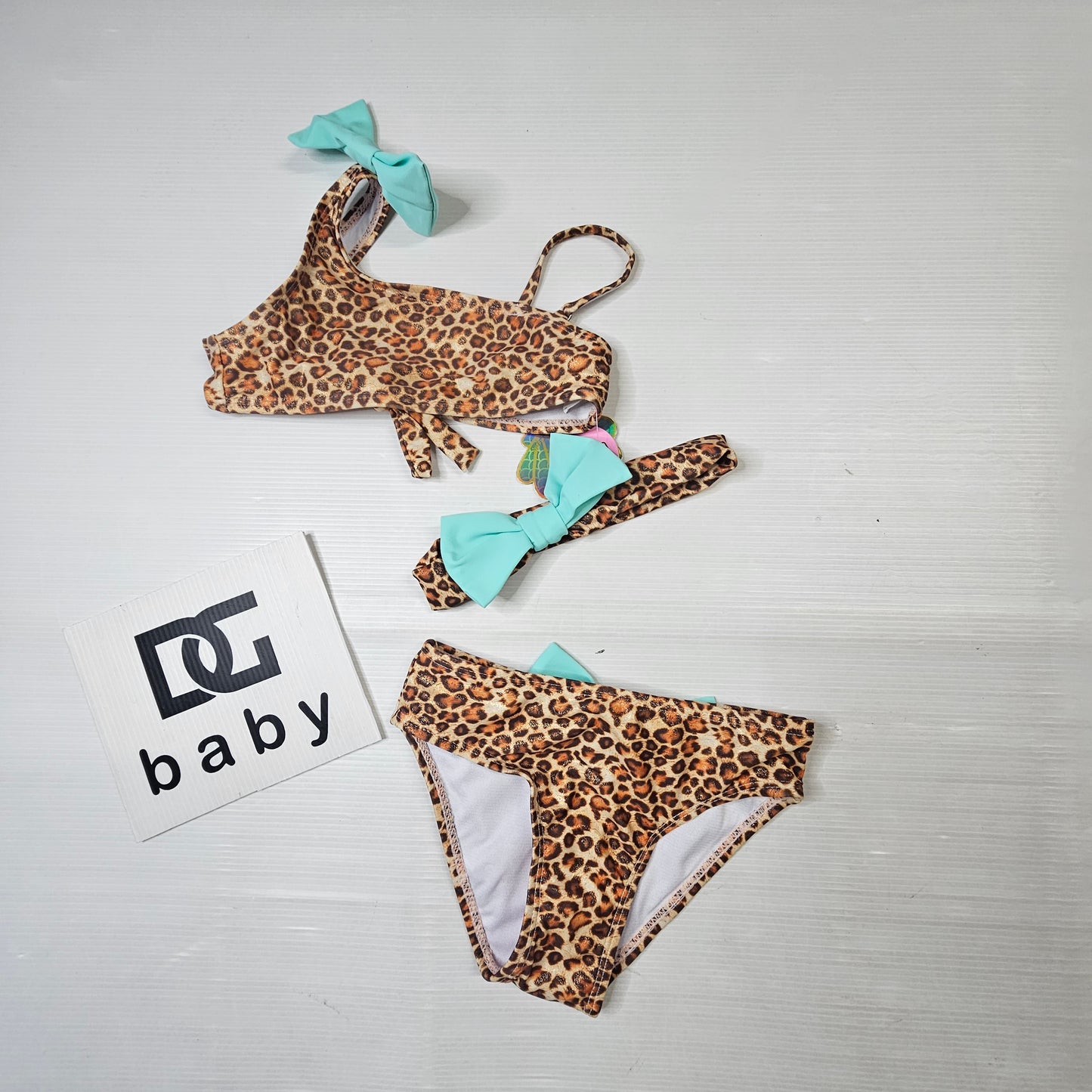 Costume Bikini Leopardato con Fiocchi