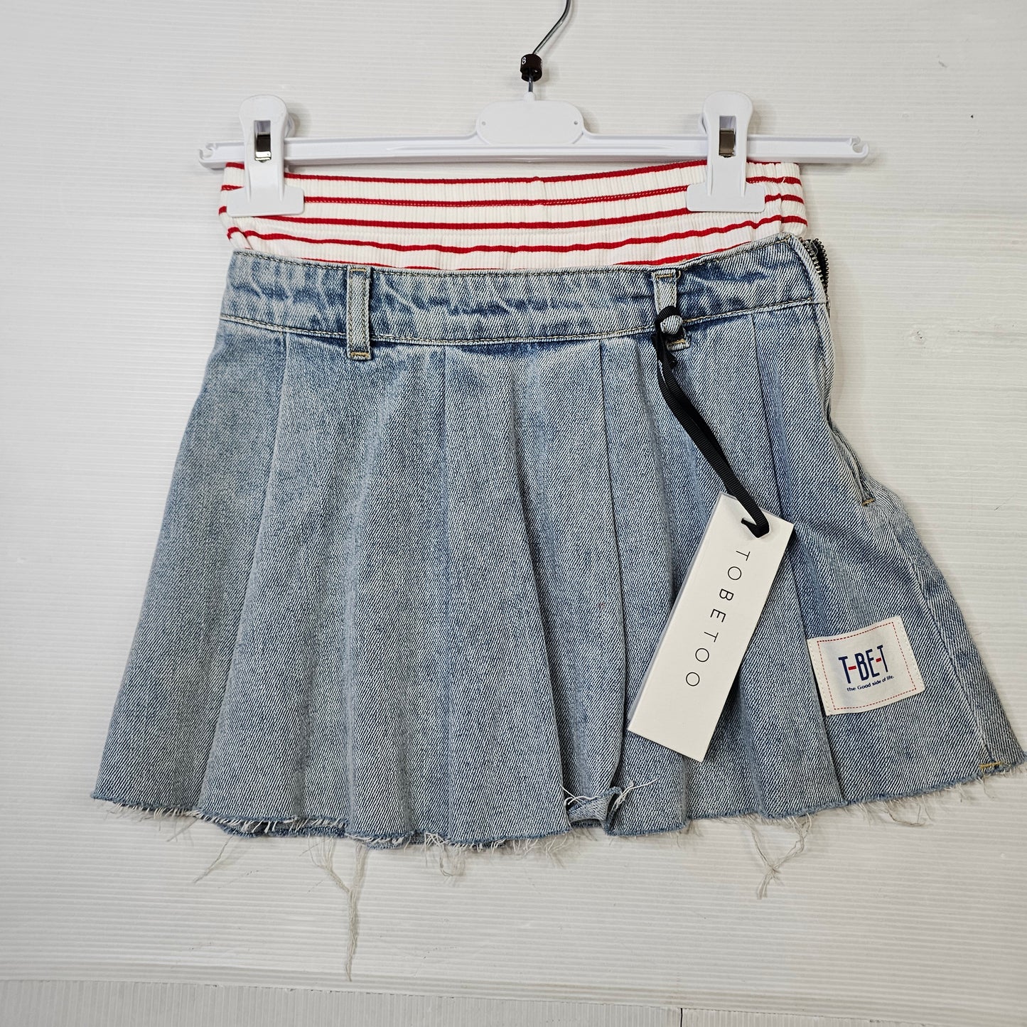 Gonna Jeans Bambina Tobetoo Plissé Denim Chiaro