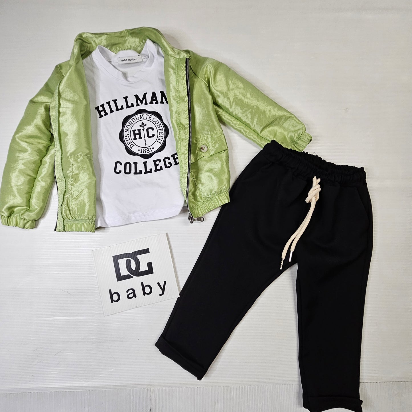 Completo Bambino 3 Pezzi “College Green” 👦💚