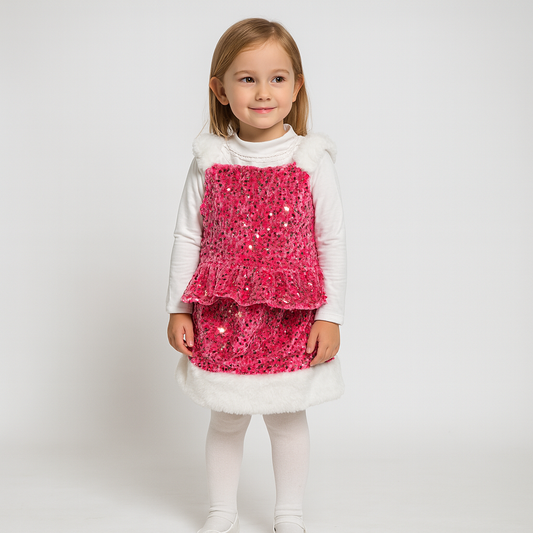 💗 Completo Paillettes & Peluche Rosa 💗