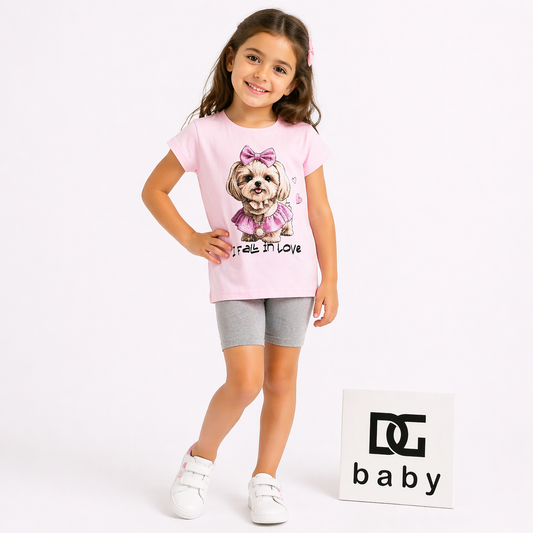 🐶💕 T-shirt bimba “Cute Puppy Love”