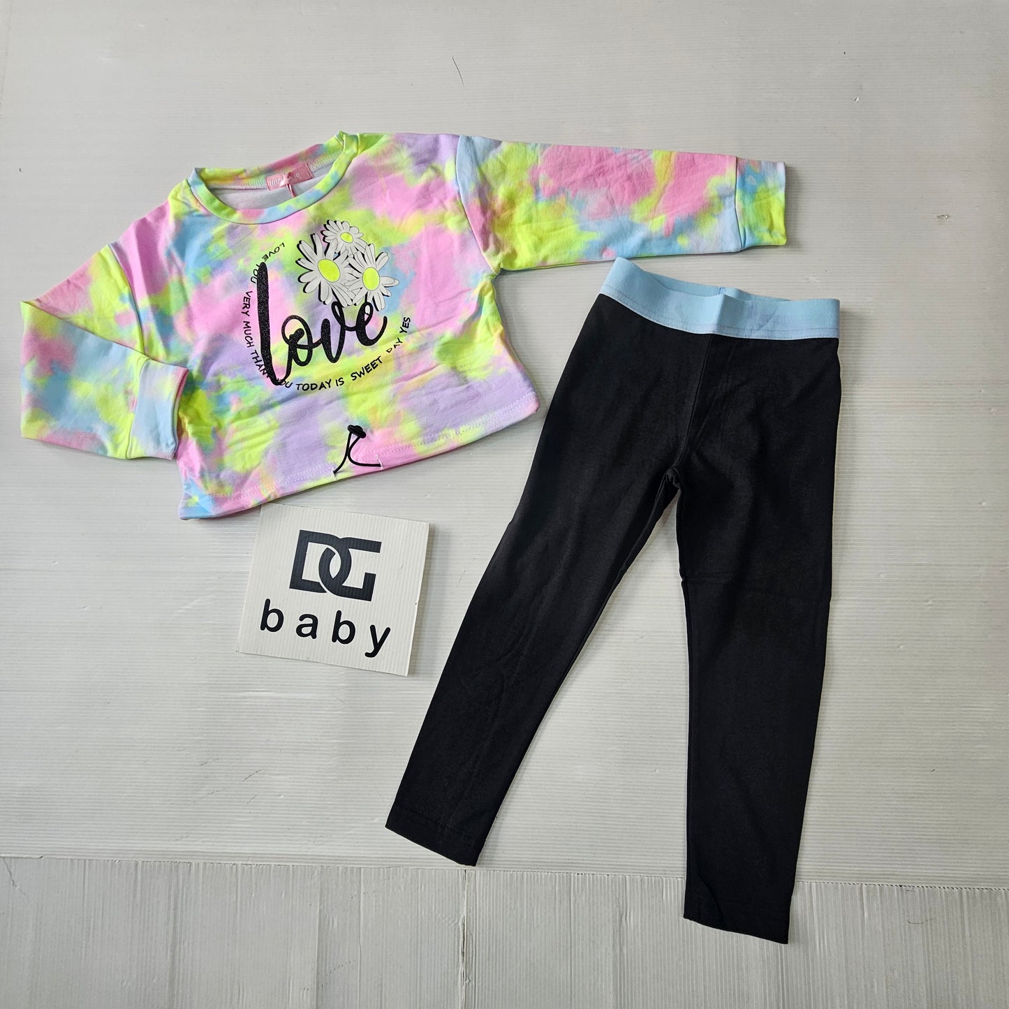 Completo Bambina Love Flowers 2 Pezzi