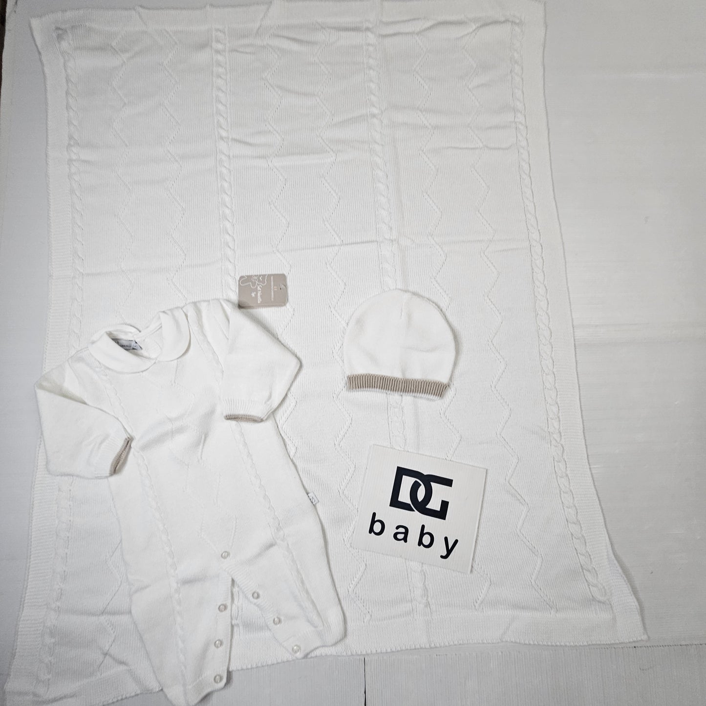 🧸 Set neonato 3 pezzi in maglia – NG-3485/13 👶🤍