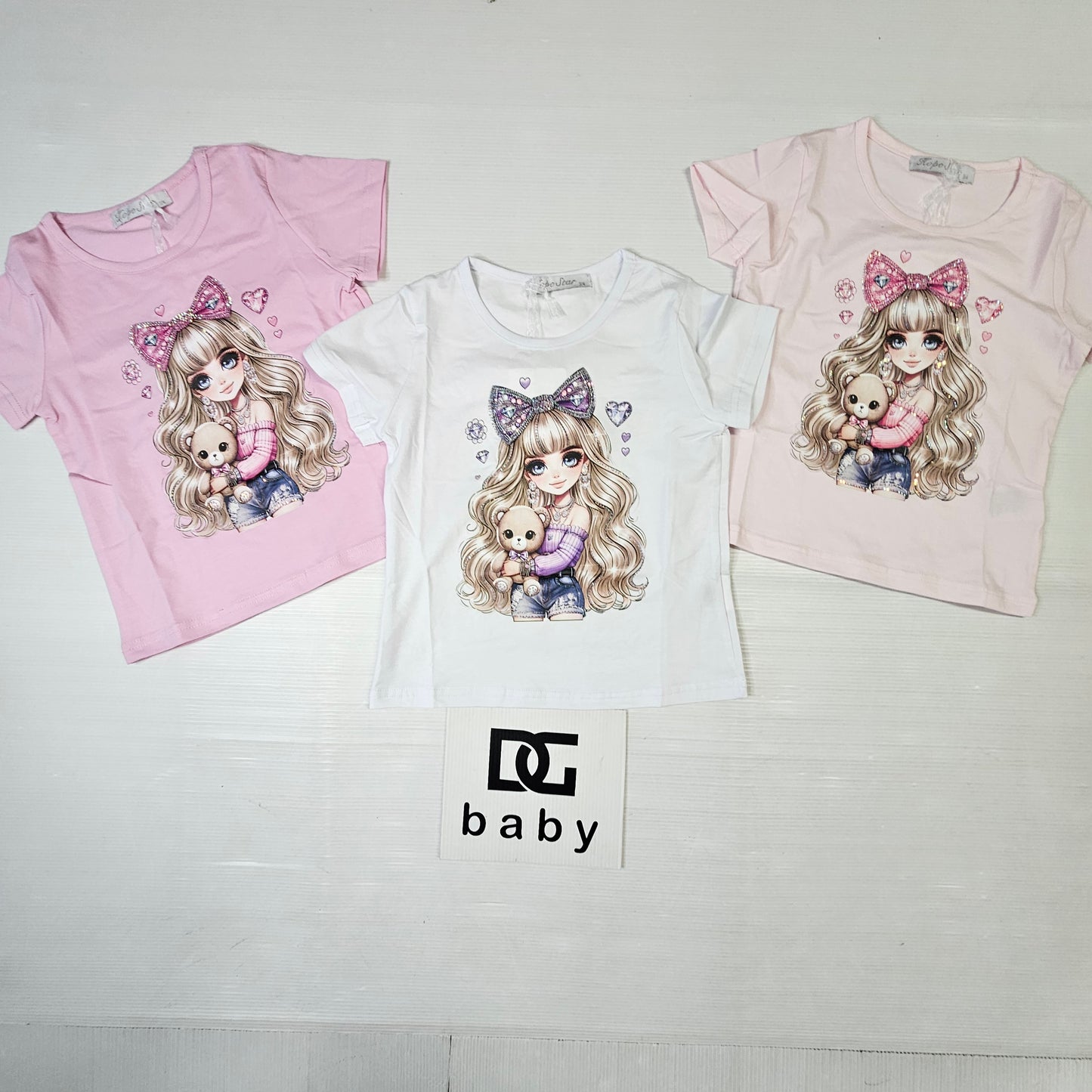 🎀 T-shirt bimba “Dolce Teddy Girl”