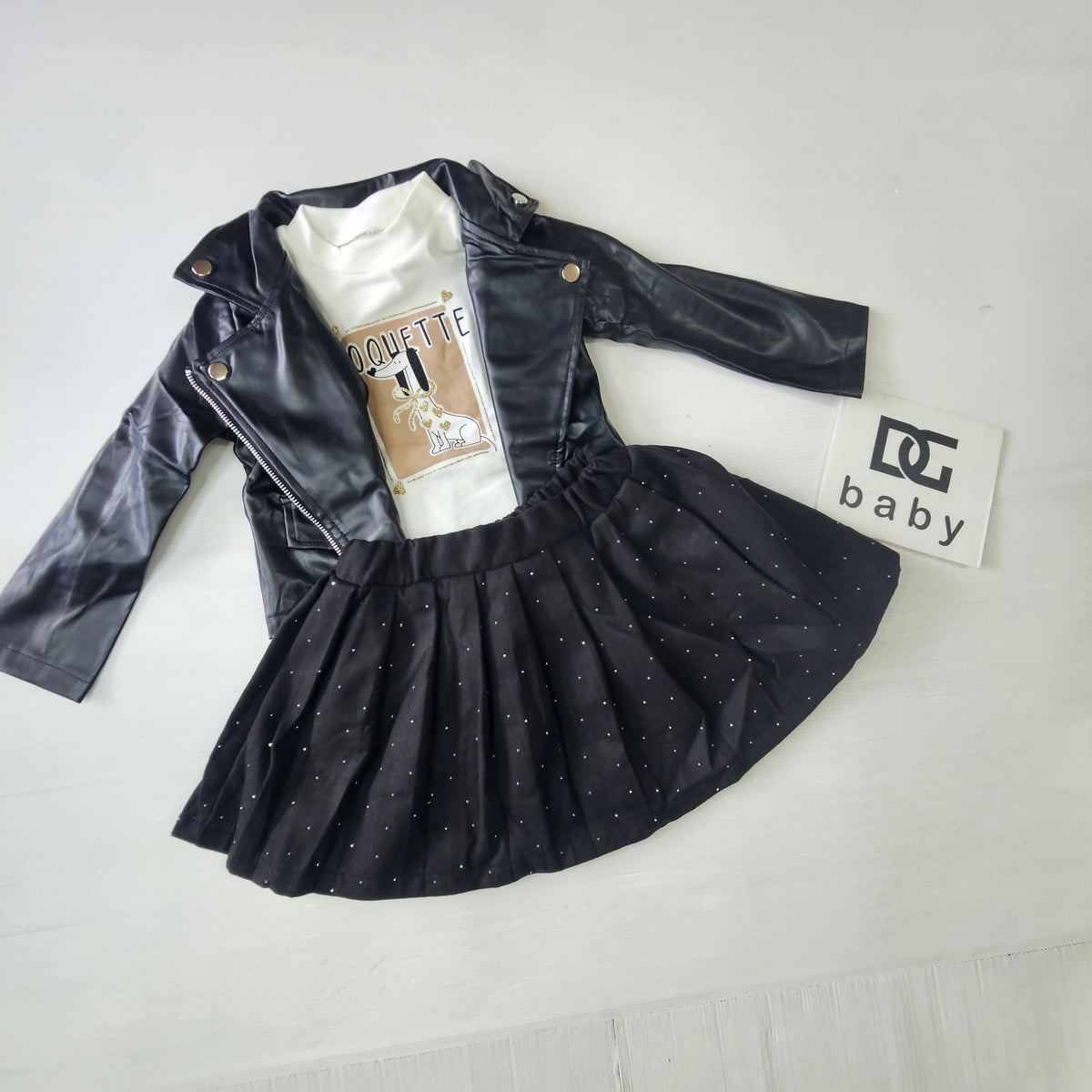 Completo Bambina Coquette 3 Pezzi con chiodo