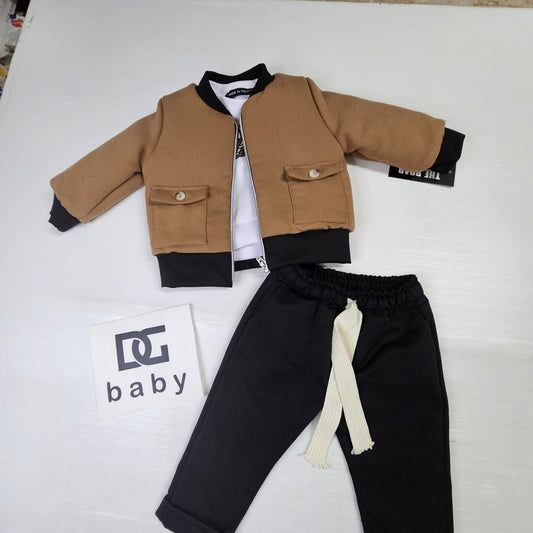 Completo Mini Bomber Cammello 🧸🧥