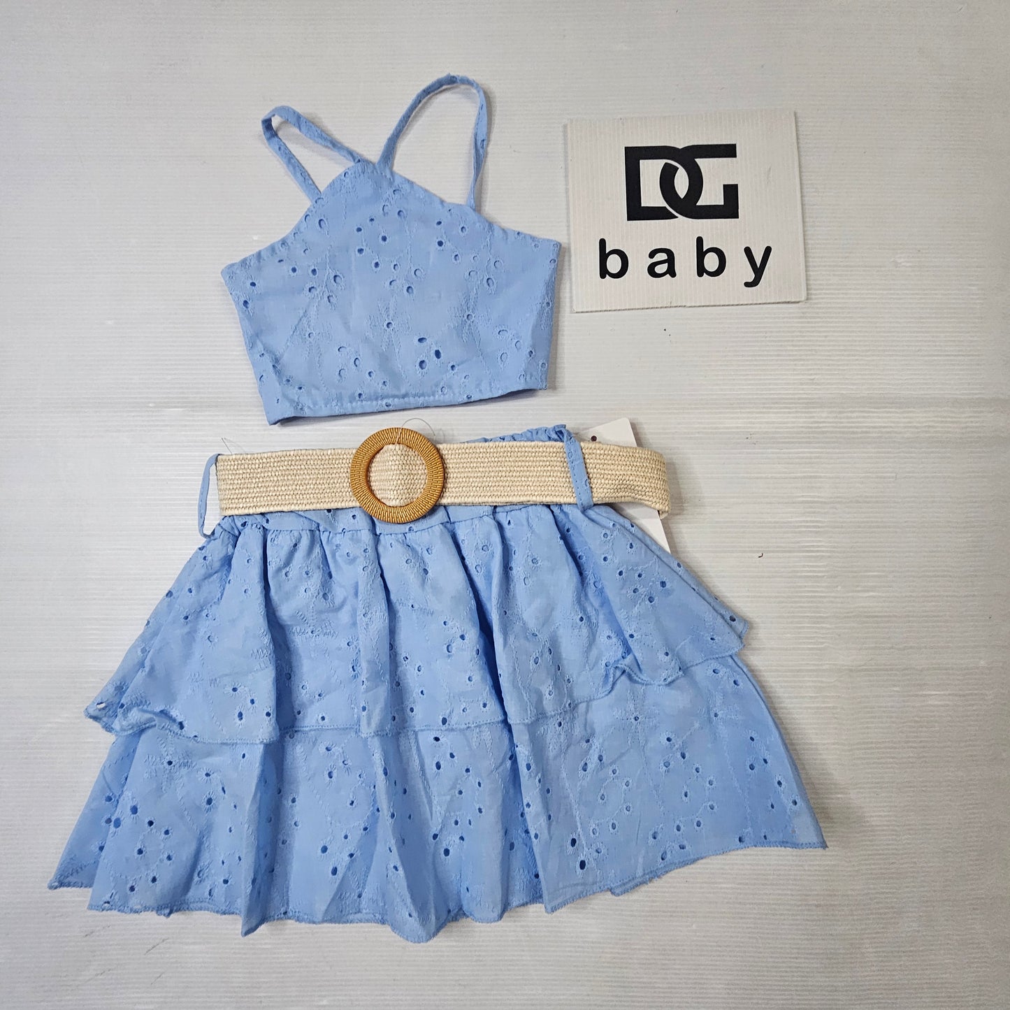 Completo Bambina Azzurra Breeze con Cintura