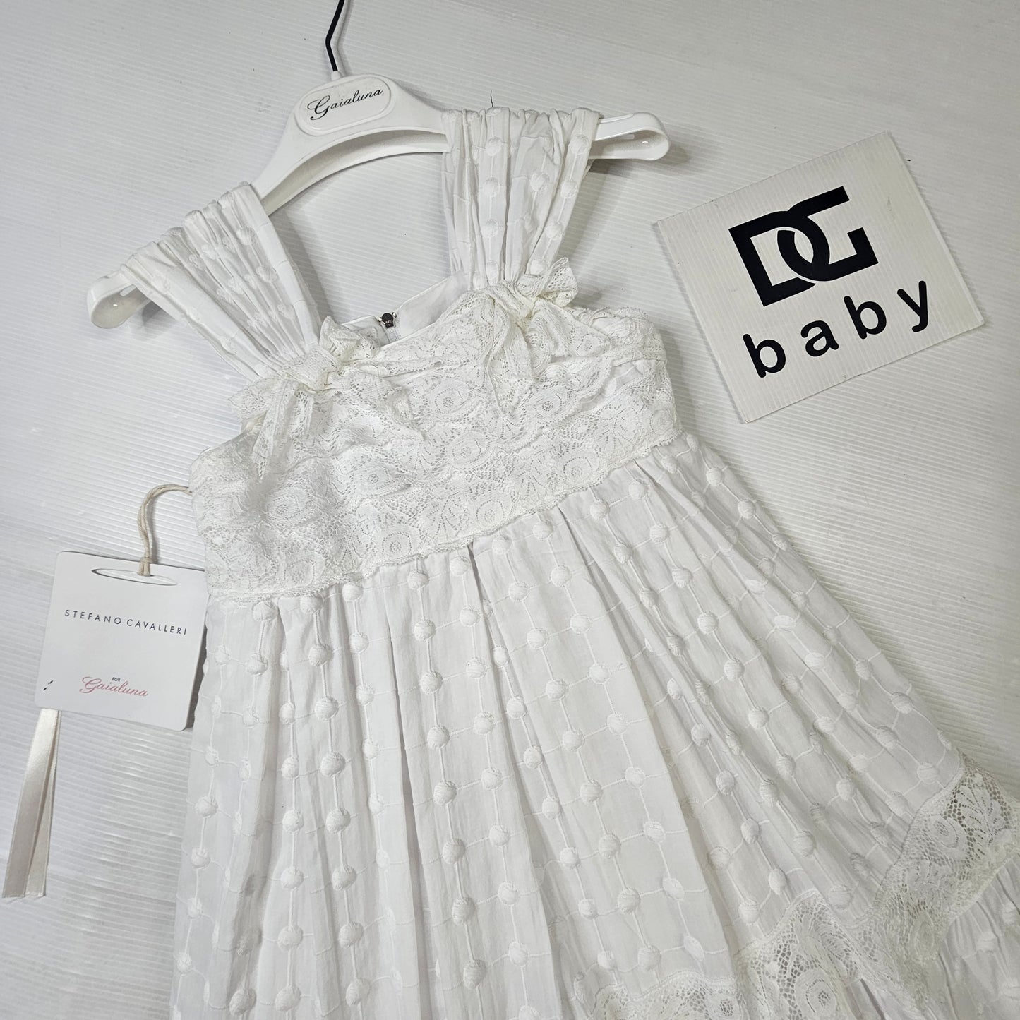 Abito Bambina Stefano Cavalleri con Pizzo e Ricami Eleganti