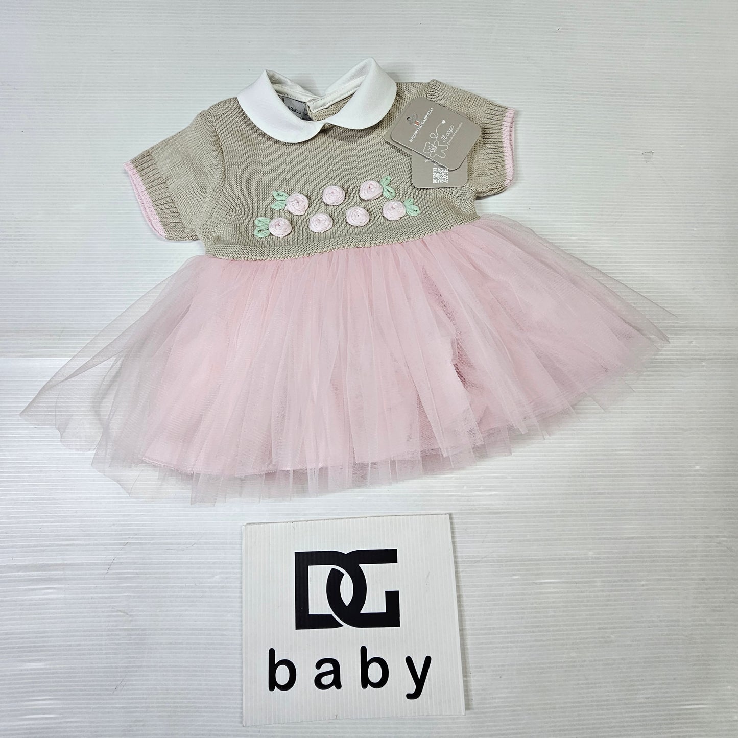 👗 Vestina Neonata Tulle Fiorellini NG2042