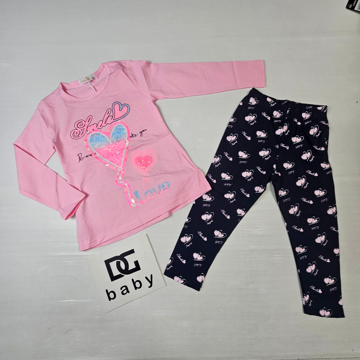 Completo Bambina Cuori 2 Pezzi
