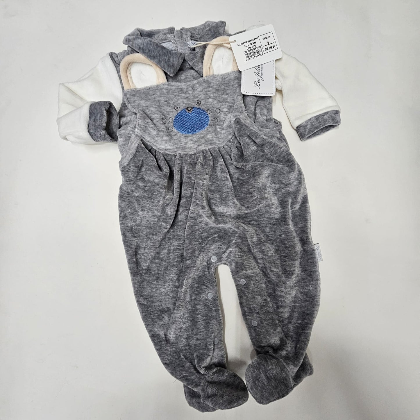 salopette/tutina neonato 335/102 ciniglia