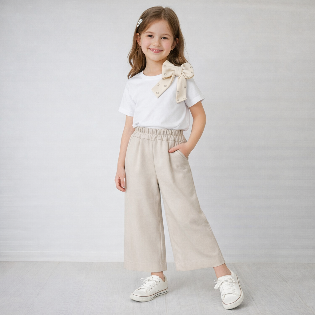 👗 Completo Bambina Fiocco Chic Palazzo