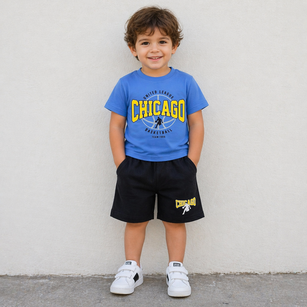 Completo bimbo t-shirt Chicago e bermuda