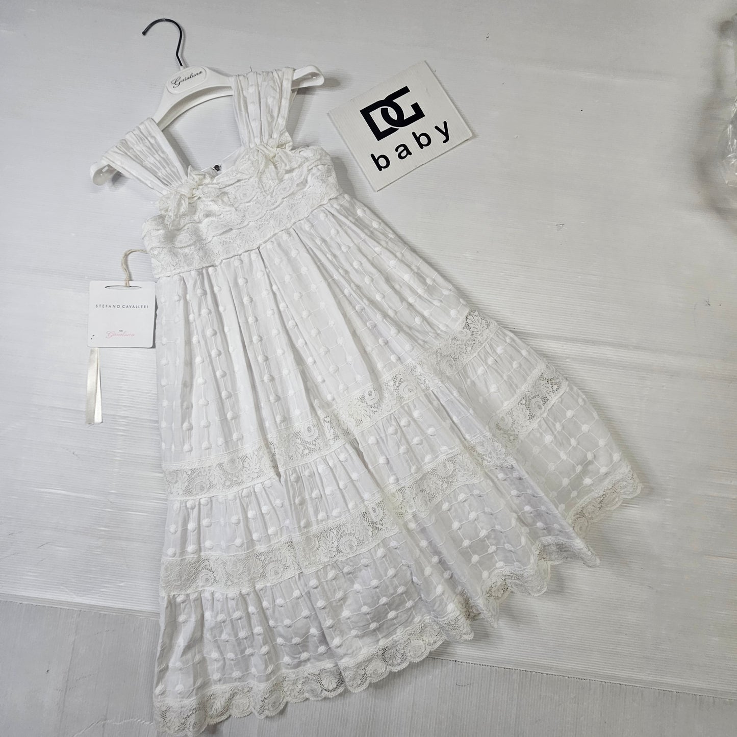 Abito Bambina Stefano Cavalleri con Pizzo e Ricami Eleganti