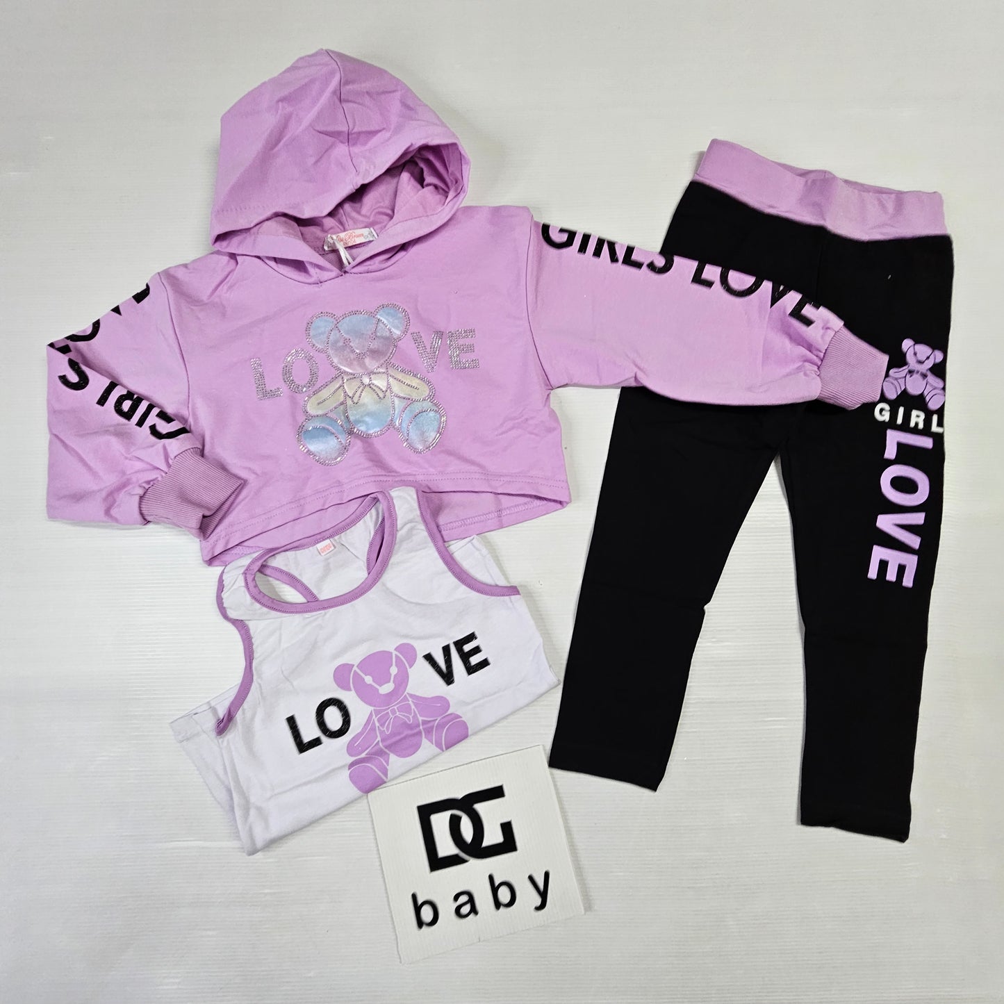 completo tuta TEDDY LOVE GIRL TRIS