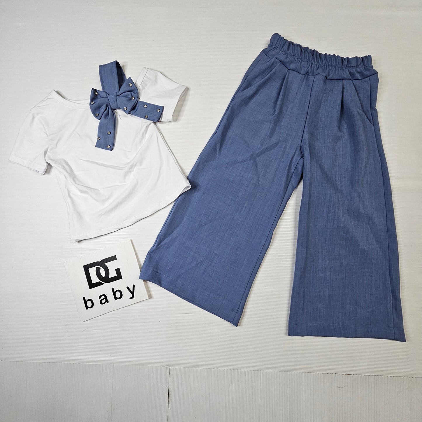 👗 Completo Bambina Fiocco Chic Palazzo