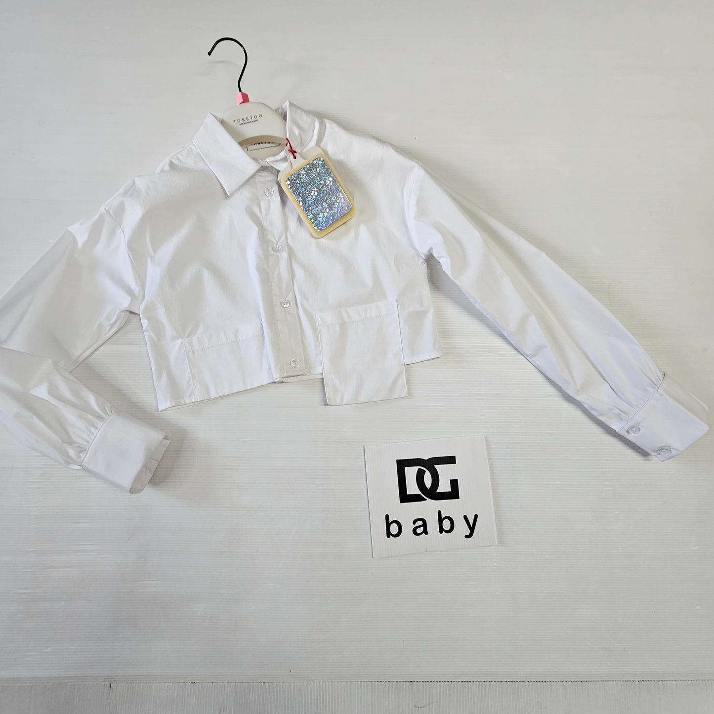 👚 Camicia corta bianca in popeline bambina – TOBETOO