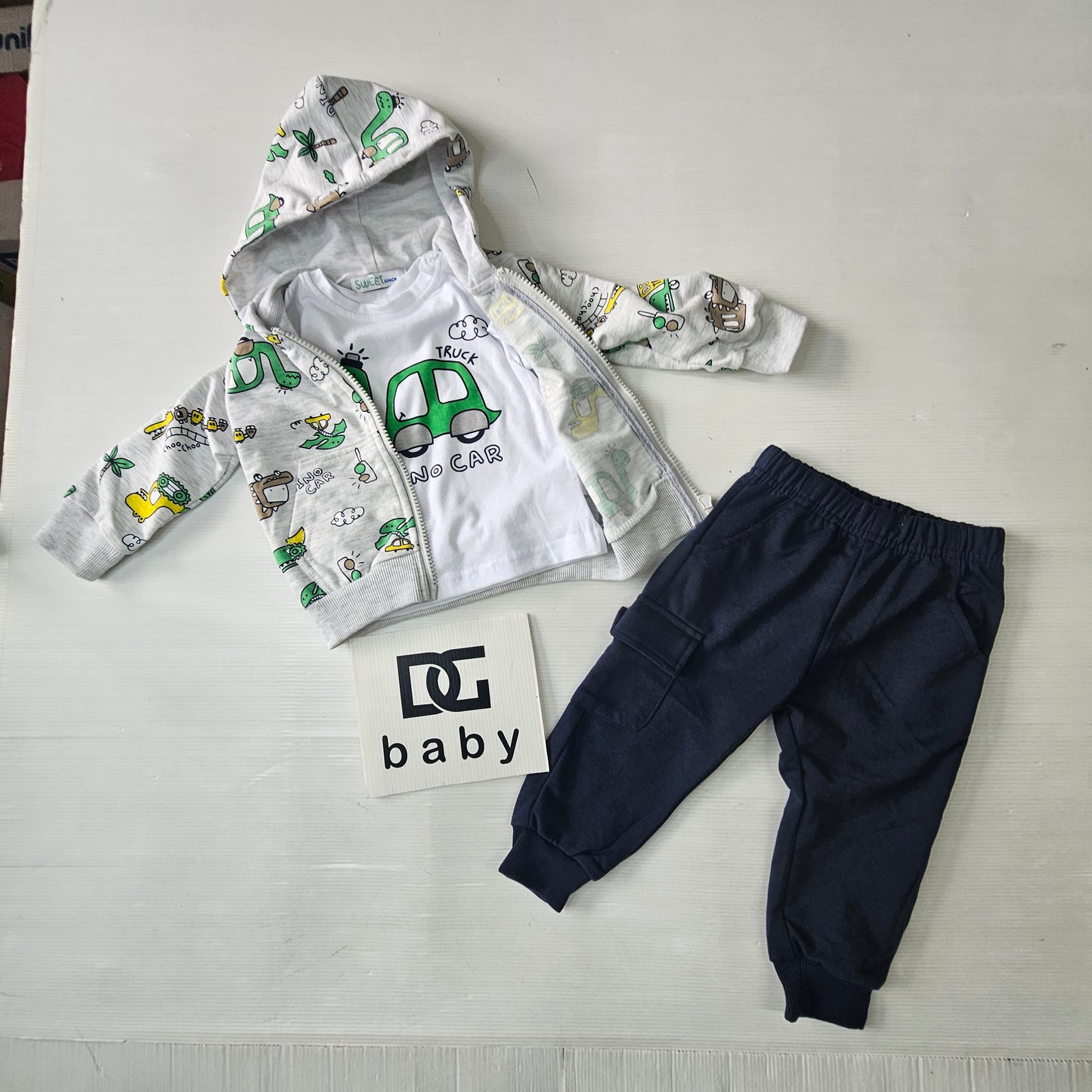 Completo Neonato Dino Truck 3 Pezzi