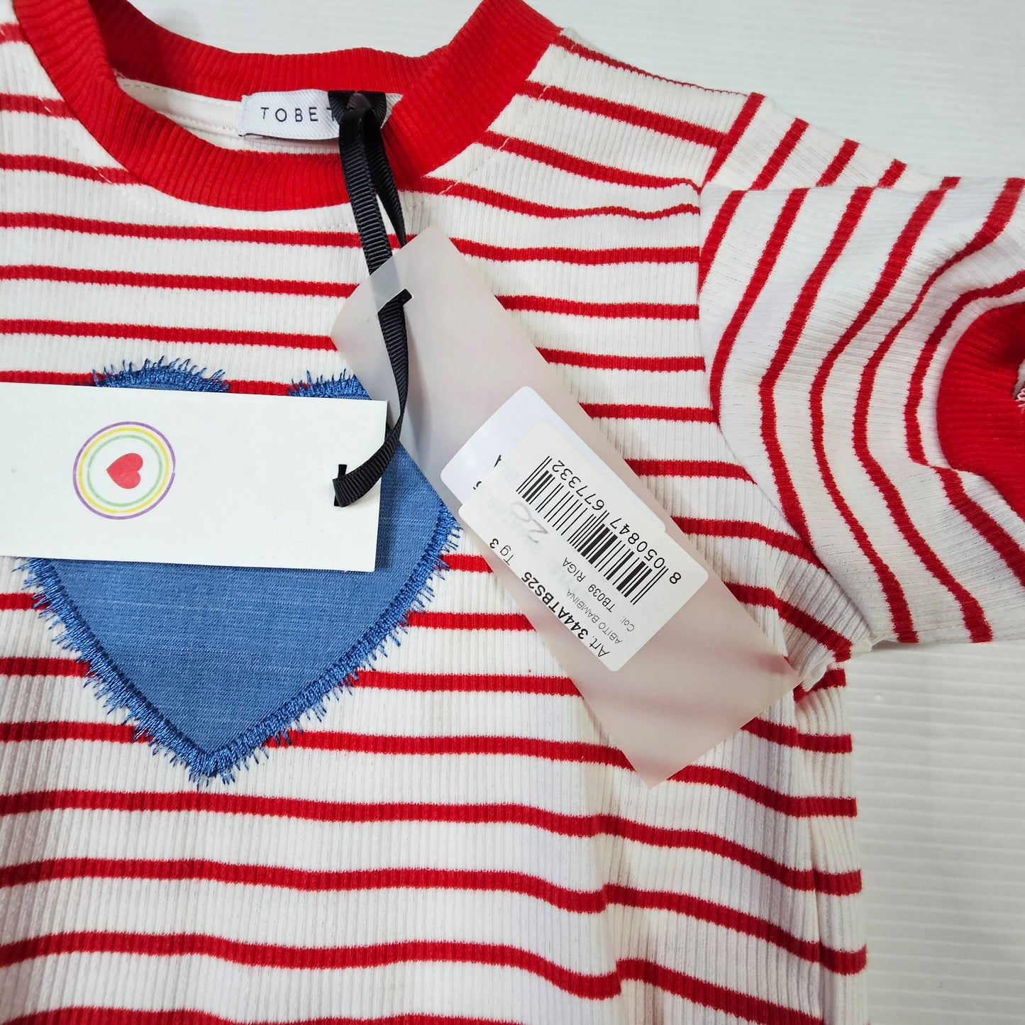 Vestito bambina “Heart Stripe” a righe con cuore applicato AT 334ATB525