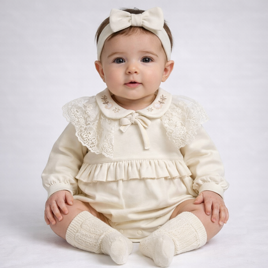 Completo Neonata “Poesia” 3 Pezzi 🤍🎀