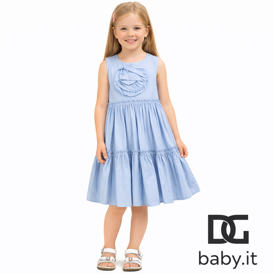 Vestito bimba TO BE TOO 384TES25 celeste con balze
