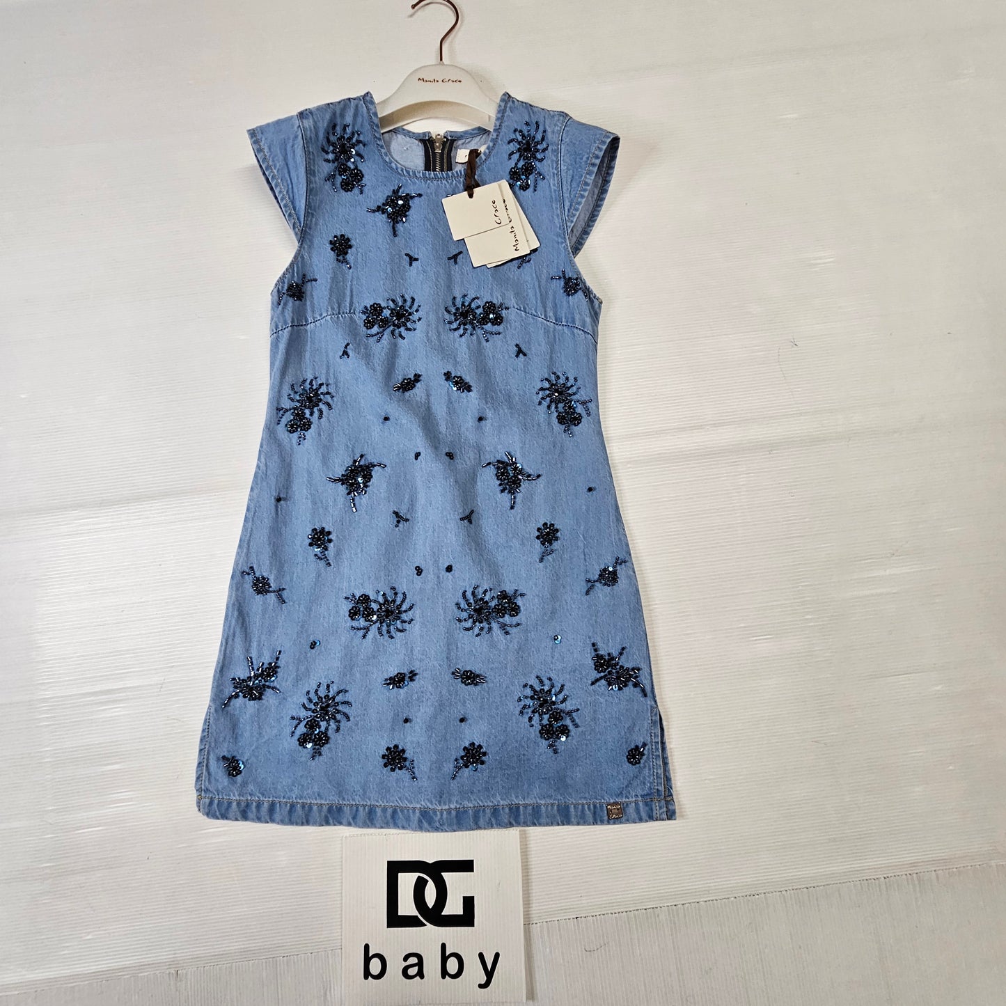 Vestito bimba Manila Grace M3207AS26 denim ricamato