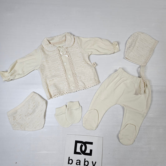 Set Nascita “Bianca” – 6 Pezzi Neonata 🤍