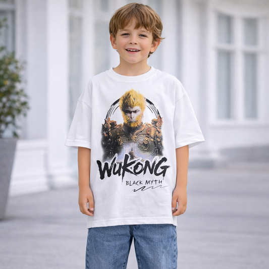 T-shirt bambino “Wukong Street” vestibilità ampia stampa grafica