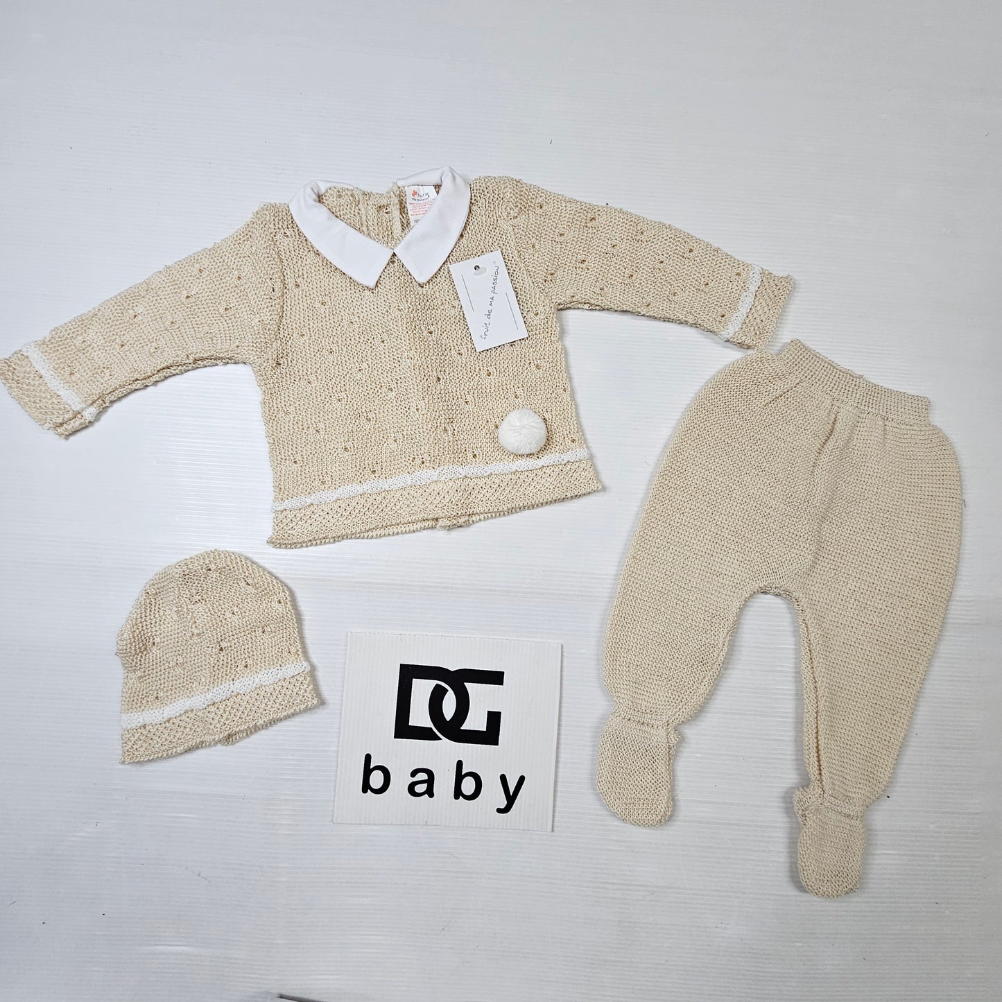 Completo Prima Nascita in Filo BOY – 3 Pezzi 🍼💙