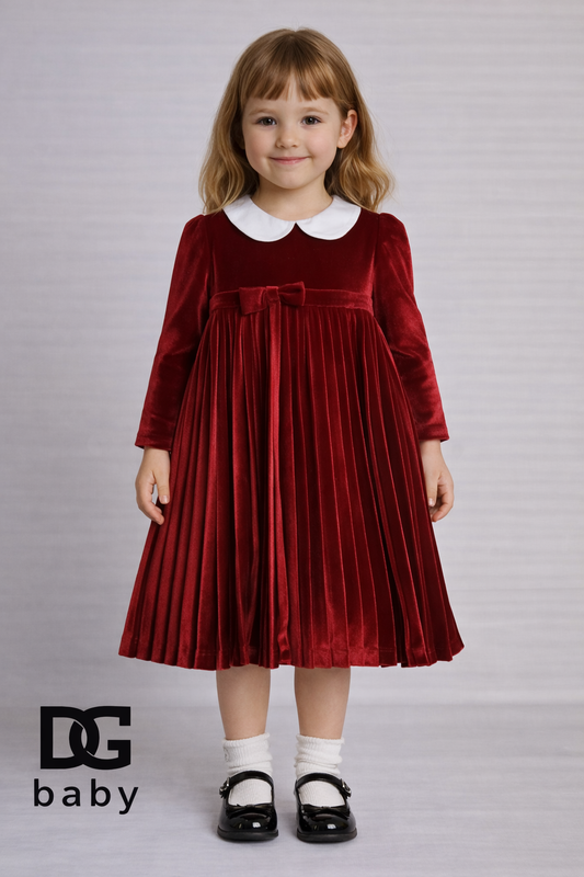 🍷 Abito Velluto  Y-CLÙ Plissé Bordeaux 🍷