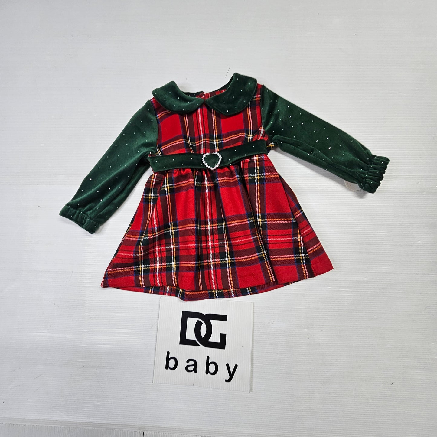 🎀 Vestitino Baby Scozzese Cuore