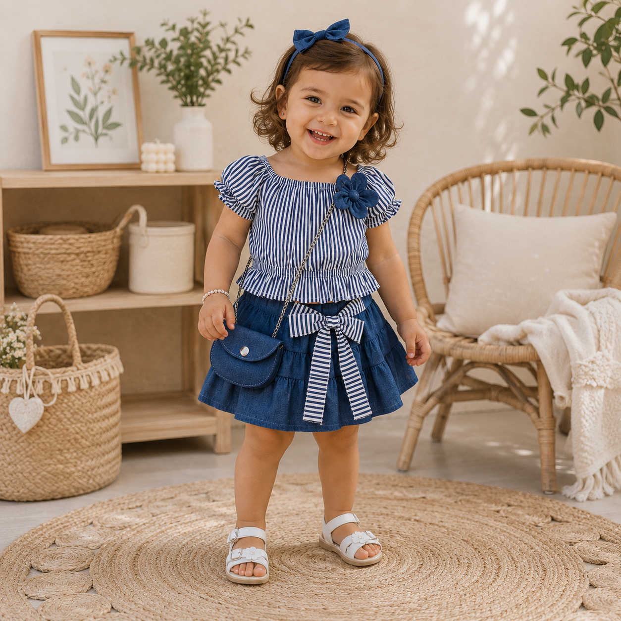 Completo baby  Chic Denim Girl con Borsetta