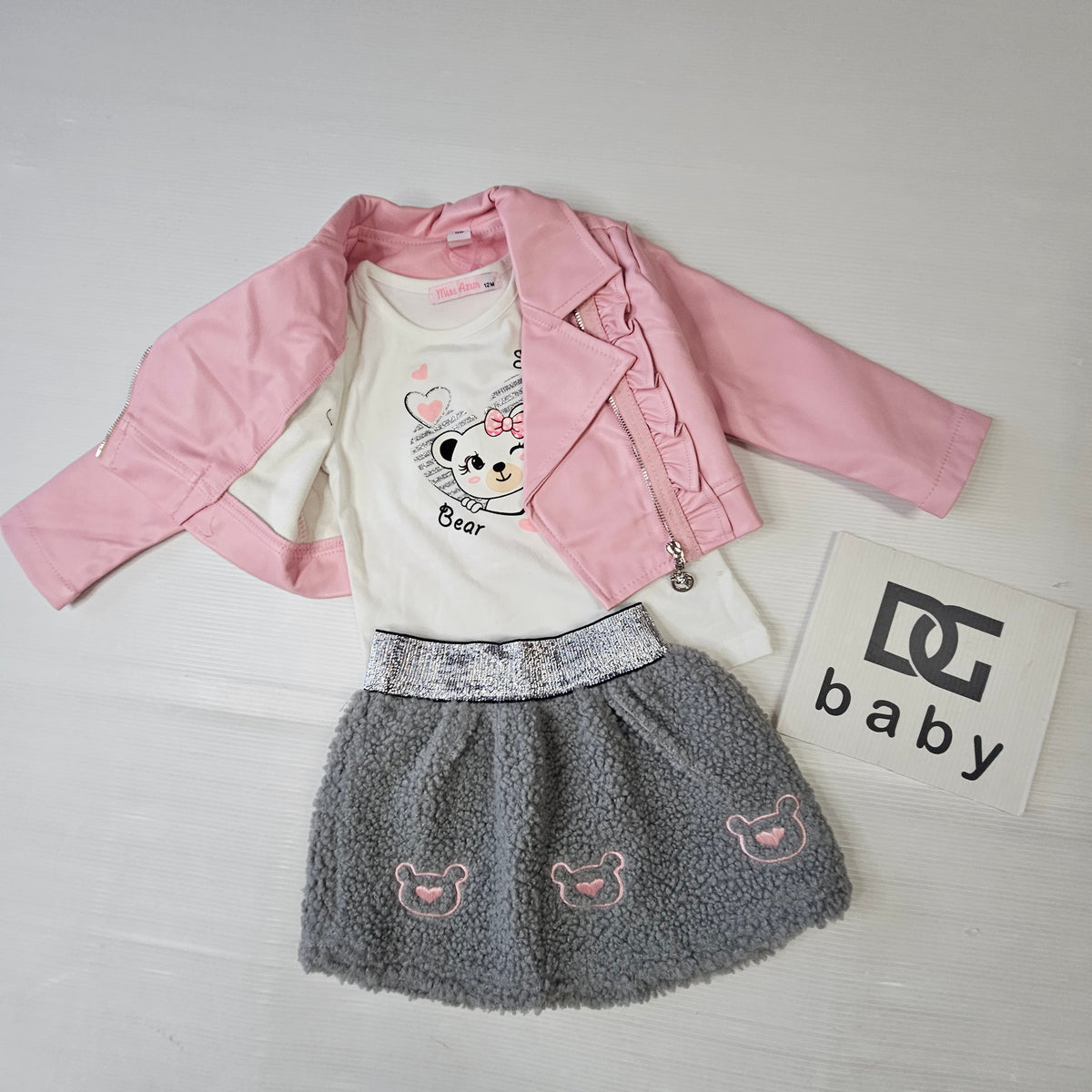 Completo Neonata Sweet Bear 3 Pezzi con Chiodo