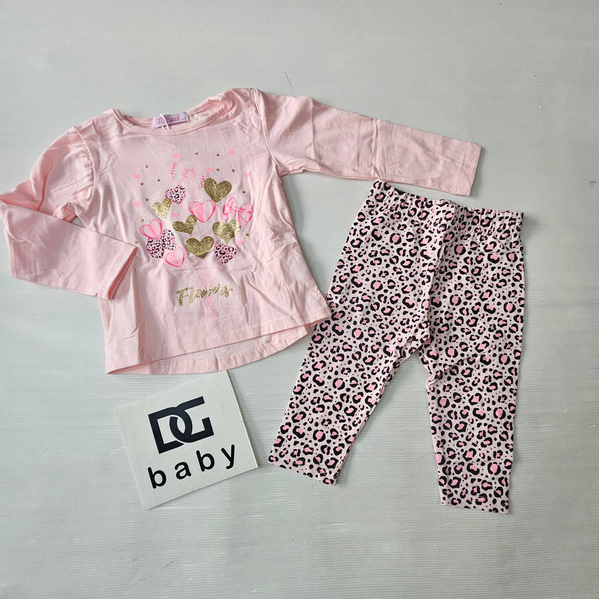 Completo Bambina Cuori & Animalier in Caldo Cotone
