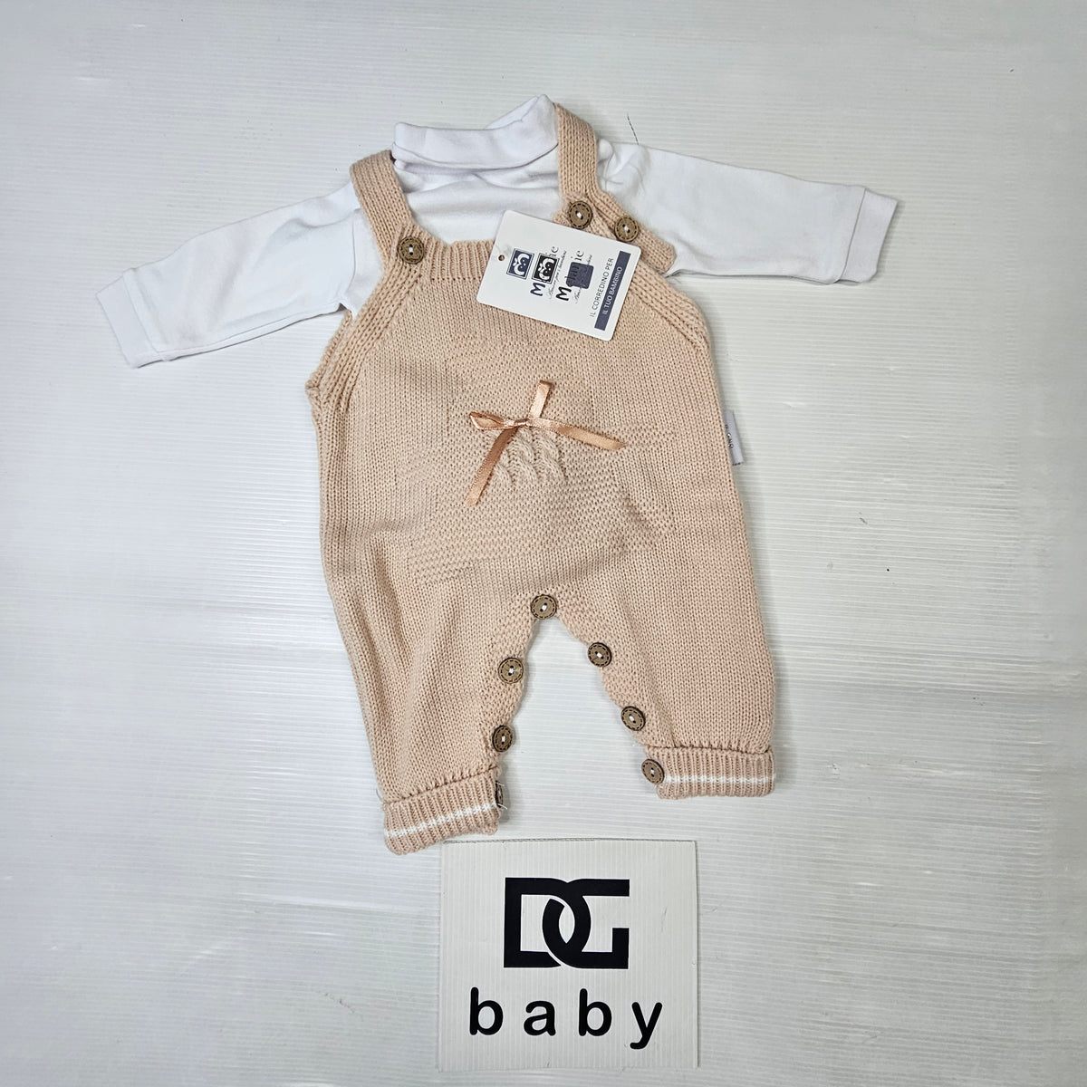 Completo Salopette in Maglia Neonato LA04
