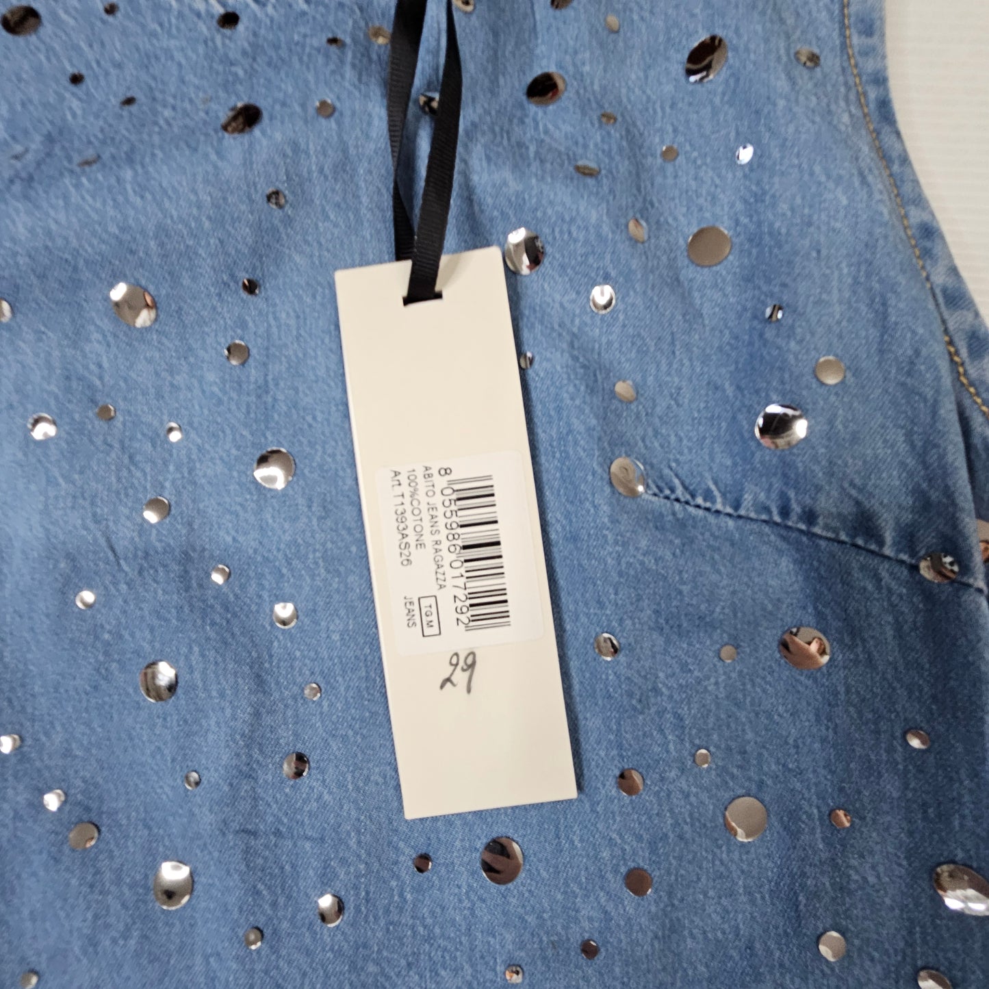 Vestito bambina TOO BE TOO “Denim Shine” in jeans con applicazioni AT 11334AS26